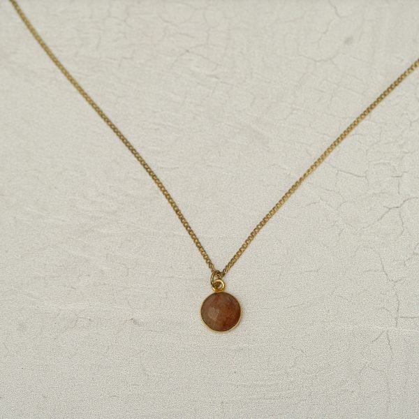 Gold Chain Necklace with Gemstone Pendant Cheap - Image 2