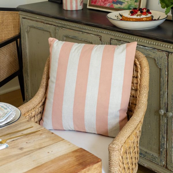 Pink Striped Pillow Online now