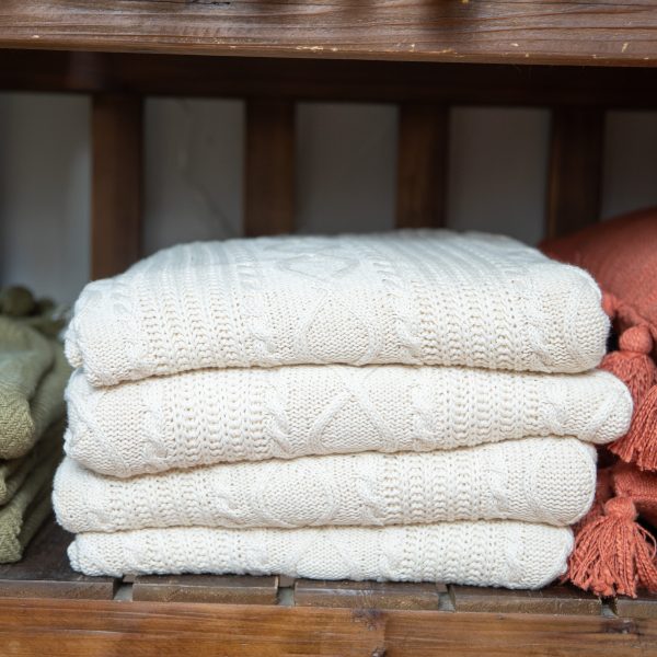 Cable Knit Throw Online now - Image 3